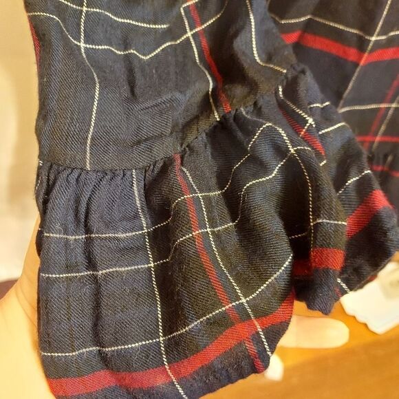 BLUE Plaid Mudpie Blouse Womens Size Medium - Picture 3 of 8